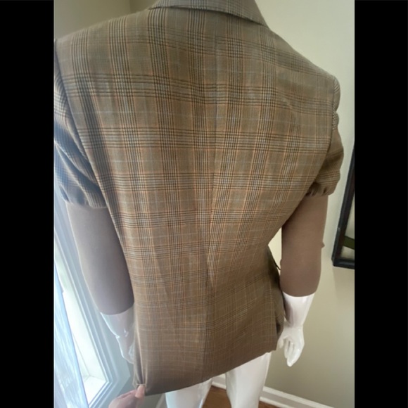 Burberry knitted sleeve houndstooth tailored wool jacket - Picture 13 of 14